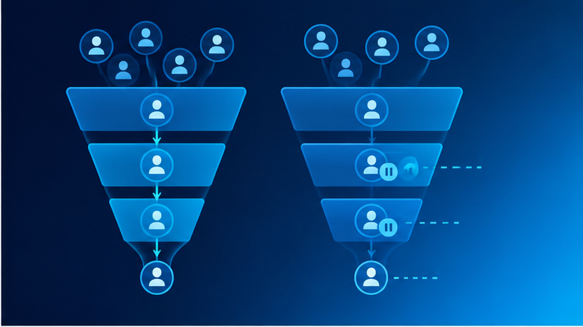 Two sales pipelines drifting apart