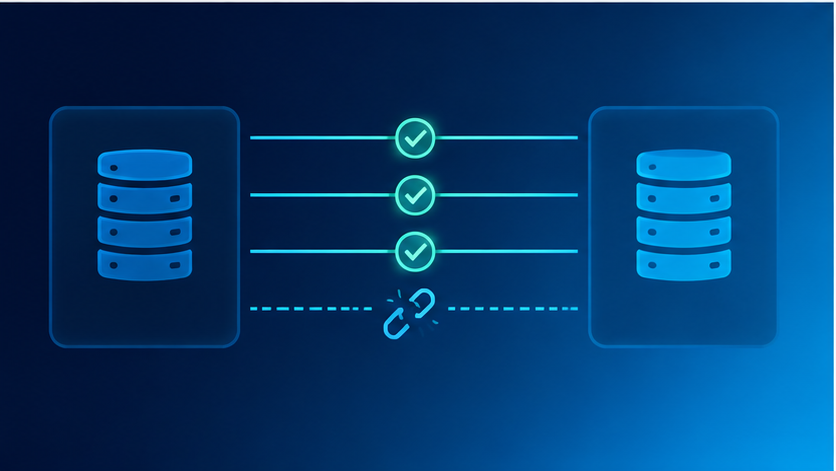 Database sync with a broken connection